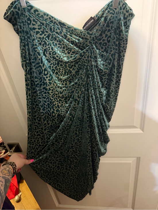 PrettyLittleThing Dresses & Skirts - Prettylittlething Green Leopard Print Draped skirt